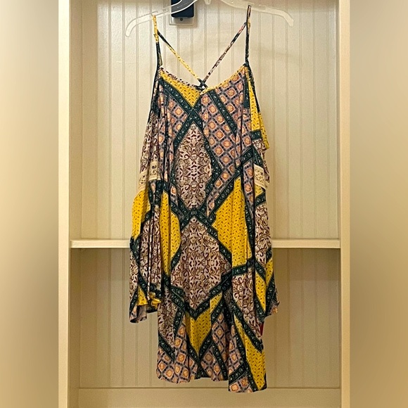 Xhilaration Mini Dress | Cold-Shoulder | Boho | Bell Long Sleeve | M | NWT - Picture 3 of 5